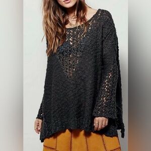 Free People Pretty In Pointelle Cotton Sweater